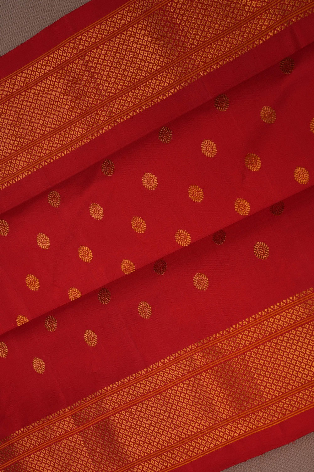 Image of Gadwal Silk Red Saree